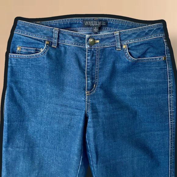 Lafayette 148 New York Dark Wash Classic Bootcut Jeans Size 6 Petite - Picture 3 of 16